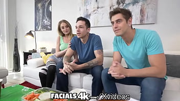 Preview 1 of Ssingle Mom - FACIALS4K Best Halftime Show Threesome With Multiple Oozing Facial