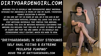 Preview 1 of Blackmail And Fucking - Dirtygardengirl in sexy stockings self anal fisting &amp_ extreme prolapse pumping