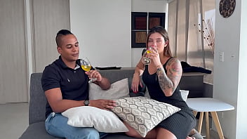 Preview 1 of Naza Iqbal Six Video - Cuckold Husband Watch as his wife fucks his stepson&#039_s big cock up the ass until creampie! Pipe Boy,  Salome Gil and Sr Matamorrros