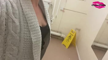 Preview 1 of Seducec Asian Mom - Classy Filth pisses in public sink