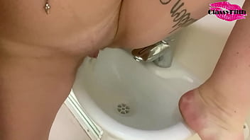Preview 2 of Aubrey Addams Swim - Classy pisses in a public sink