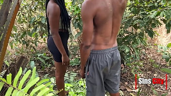Preview 1 of Ante Groping - Couple fuck outdoor in a tropical rain forest