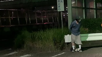Preview 4 of Dani Danis Anal - 女装子まゆちゃんが深夜の側道でしゃがみパンチラからＭ字開脚で野外露出