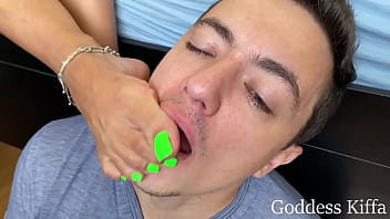 Preview 4 of Www Sax Bule Film - Goddess Kiffa - Sexy latin maid EP 1 - Lazy Gamer Worship latin maid foot and clean his own room - FOOT WORSHIP - TABOO - FOOT DOMINATION - HUMILIATION - TOE SUCK - SOLES - SANDALS - BLACKMAIL-FANTASY - CUCKOLD