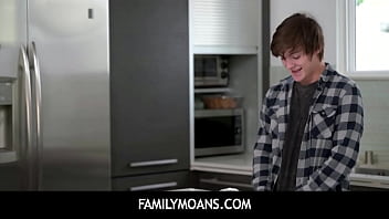 Preview 2 of French Extreme - FamilyMoans  -  Stepmom Penny Barber catches stepson Tyler Cruise fucking a can of raw dough and helps him out