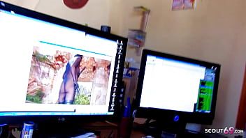 Preview 1 of Pmb Dating Site - Curvy Teen get horny watching Porn and seduce to Anal Threesome DP Fuck