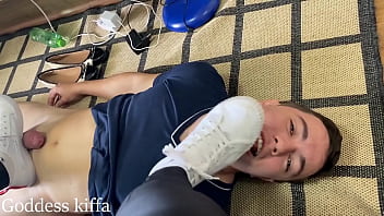 Preview 3 of Casey Cumz Nikita - Goddess Kiffa - White sneakers shoe worship and shoejob until foot cums on soles - SNEAKER - FOOT WORSHIP - SHOE WORSHIP - DIRTY FEET - CUCKOLD - FOOTJOB - SHOEJOB - SOLEJOB - DOMINATION - FOOT HUMILIATION - CUM ON FEET - SOLES FUCK - FOOT -