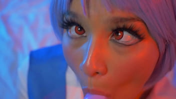 Preview 2 of Facial Compilition - Rei Ayanami cosplay &mdash_ teen&rsquo_s sensual solo session with a dildo