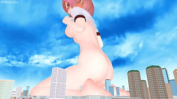 Preview 2 of Xxx Video Blak - Riding the SkyTree (Giantess/Size Fetish) [MMD]
