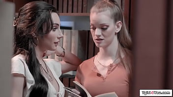Preview 2 of Luiza Brunet Nua - Trans Ariel Demure fucks girl in library