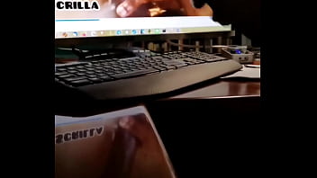 Preview 2 of Cristina Hurtado Follando - Big white cock dude stroking his dick  to the video of his big black cock partner - Penismanxxx Production