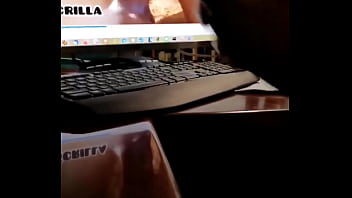 Preview 4 of Cristina Hurtado Follando - Big white cock dude stroking his dick  to the video of his big black cock partner - Penismanxxx Production