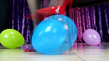Preview 2 of Suunleone Sex Video - Balloons burst crush trampling squeezy asmr sound high heels mistress femdom findom Goddess fetish Sweet Lucifer Rebecca Diamante dominatrice