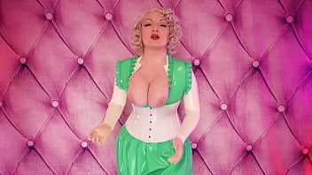 Preview 1 of Chole Lovette - free porn video - medical exam and JOI jerk off instructions (Arya Grander) sexy latex MILF in rubber catsuit and dress