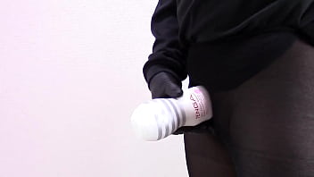 Preview 4 of Caned Wearing Leather Pants - Ｐおじさんのひとりえっち　テンガソフト使ってみました！