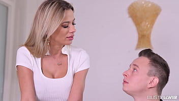 Preview 1 of Niki Benz Secure In Ass Hole - Big Titted Blonde MILFs Kyra Hot And Shalina Devine Team Up To Seduce Shy Son