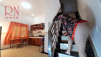 Preview 1 of Bakari Admi Kasex Opn Vidio - Housewife in pantyhose in the kitchen. Naked maid gets an orgasm while cooking. 1