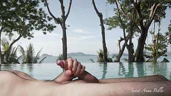 Preview 3 of Xxxnx Fat Nice - My man jerk off his fat dick on vacation especially at the pool in front of everyone in public
