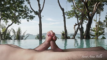 Preview 1 of Xxxnx Fat Nice - My man jerk off his fat dick on vacation especially at the pool in front of everyone in public