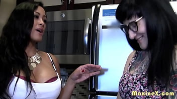 Preview 2 of Nepali Sister Brother - Camille Black Got Her Cunt Drilled Hard By Maxine X &amp_ Her Big Strap On!