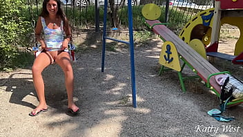 Preview 1 of Fuck Hot Mon - Teen girl swings and pisses in public