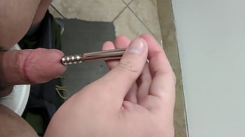 Preview 2 of Xxx Sex Animel - Testing out my new ribbed sounding rod