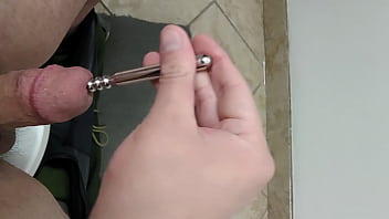 Preview 4 of Xxx Sex Animel - Testing out my new ribbed sounding rod