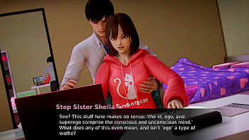 Preview 1 of Loira Cavala Do Sexologia - Waifu Academy | Loving Step Brother Helps Little 18yo Step Sister With Homework | #31