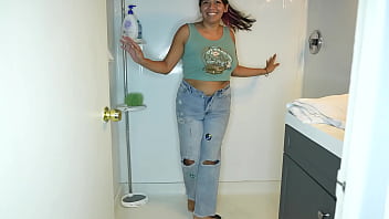 Preview 3 of Round Ass Amateur Arab Girl - Latina Wets Pants,  Panties,  Strips and Showers