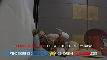 Preview 1 of Hd New Sex Schools - Super Hot Petite Girl in her Cute Pyjamas plays with Big Cock Guy&acute_s Dick After Cheerleading Class