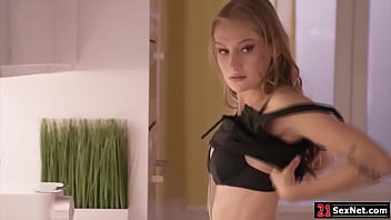 Preview 1 of Lol Pkk - Petite blonde girlfriend deepthroats then ass fucked by bff