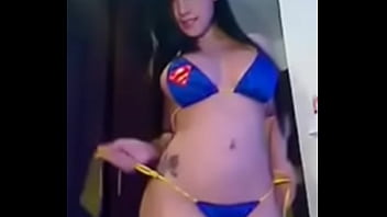 Preview 2 of Tante Erwischt Neffen - Dayana Perez Sosa en ropa interior azul