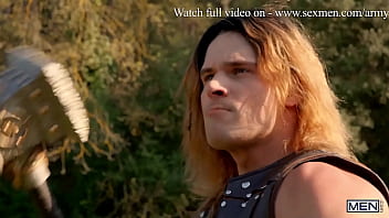 Preview 2 of Red Xxx Wwb - Norse Fuckers Part 5/ MEN / Tyler Berg,  Malik Delgaty,  Felix Fox,  Sir Peter  / Follow and watch Malik Delgaty at www.men.com/malik