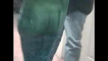 Preview 2 of Miyabi Full Sex - Fetish chick loves being wrapped in green plastic with her shaved pussy