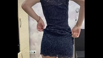 Preview 1 of Student Aunty - teasing you in a short dress without underwear