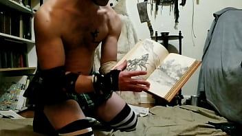Preview 4 of Vegina Oral - Solo sexy nerd gets horny over vintage books