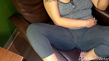 Preview 4 of Smal Hril - Feet and Tight Leggings Distracted while watching T.V.