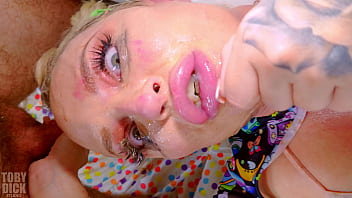 Preview 3 of Punched Tist - PISS DRINKING ANAL Louise Lee snorts cum,  piss and spit from the dick and floor