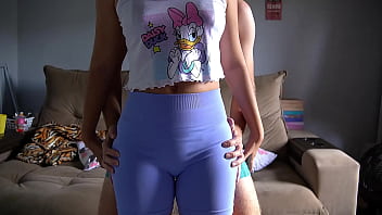 Preview 1 of Japanese Mother In Law Xxx - Tight spandex LEGGINGS ASSjob and dry hump until he cum in underwear
