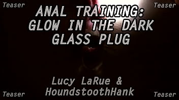 Preview 4 of Antonella Hahlo - Anal Training: Glow in the Dark Glass Plug