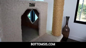 Preview 2 of Fist Time Sex Downlod - BottomSis -  Stepsister Claire Roos sneaks into her stepbros room to masturbate and hump on his pillows