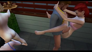 Preview 4 of Dimaduras Xxx - Two lesbians and a heterosexual couple fucking in a public place