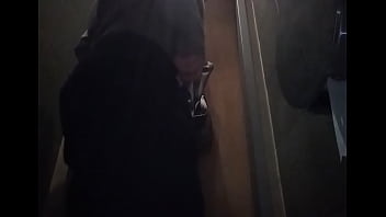 Preview 1 of Natamy Gold - Gay man peeing in pantyhose in public toilet