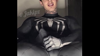 Preview 3 of Gros Seins Tombants - Jakipz Strokes His Massive Cock In Super Hero Costumes Before Shooting A Huge Load