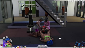 Preview 1 of Xxx Babi Vi - The Sims 4 - Orgia na academia com a trans cavalona Rafaela