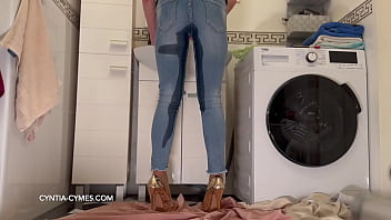 Preview 2 of Bdsm Hd Only By - Desperate Wetting my Jeans and super gold HighHeels