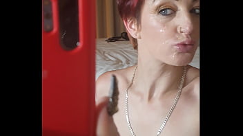 Preview 3 of Jessy Dubai Pornosu - The Sexy Milf Chastity-Eve At It Again Covered In Cum