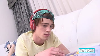 Preview 1 of Tpadam Charltonhtml - Pale Twink Charles Strips Naked To Wank His Hard Cock Watching Porn!