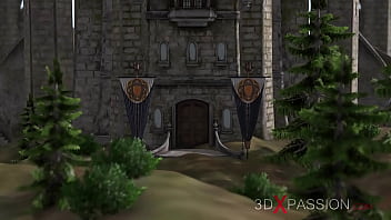 Preview 1 of Thai Power Kit - A super hot dickgirl plays with a sexy young brunette in the medieval castle