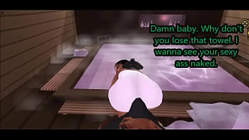 Preview 1 of Mega69 Tr - Black couple fucks in Sauna